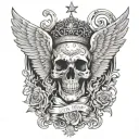 Give heaven some hell tattoo design idea