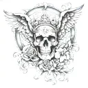 Give heaven some hell tattoo design idea