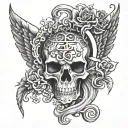 Give heaven some hell tattoo design idea