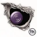 a purple button sign and waves tattoo design idea