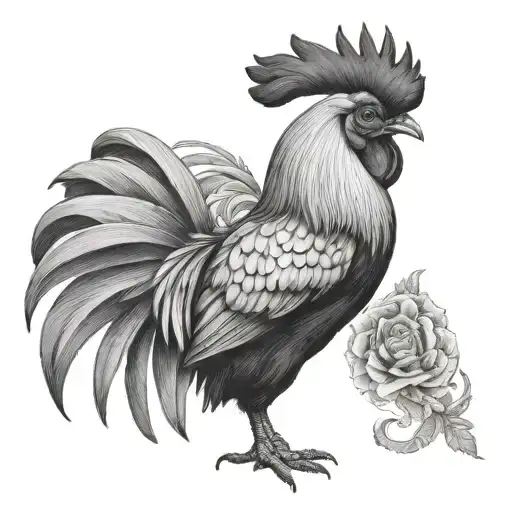 rooster tattoo design idea