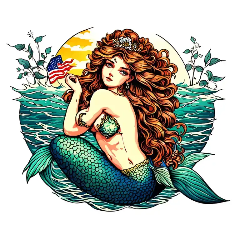 mermaid tattoo design idea