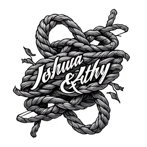 "Joshua & Kathy" rope knot infinity symbol tattoo design idea
