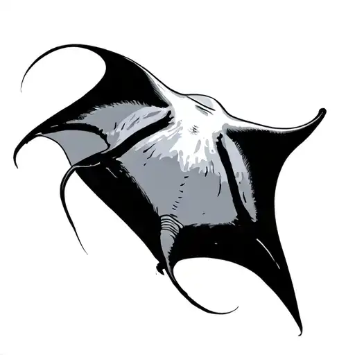 manta ray swimming tattoo design idea