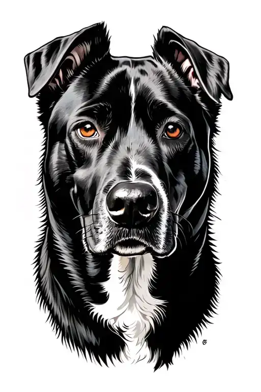 Great dane Akita dog tattoo design idea