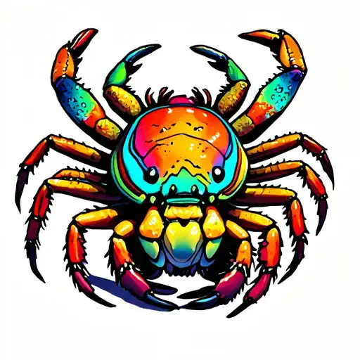 psychedelic hermit crab tattoo design idea