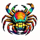 psychedelic hermit crab tattoo design idea