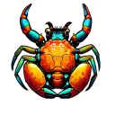 psychedelic hermit crab tattoo design idea