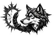 wolf compass Scorpio zodiac sign tattoo design idea