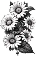 daisy chain on ankle  tattoo design idea