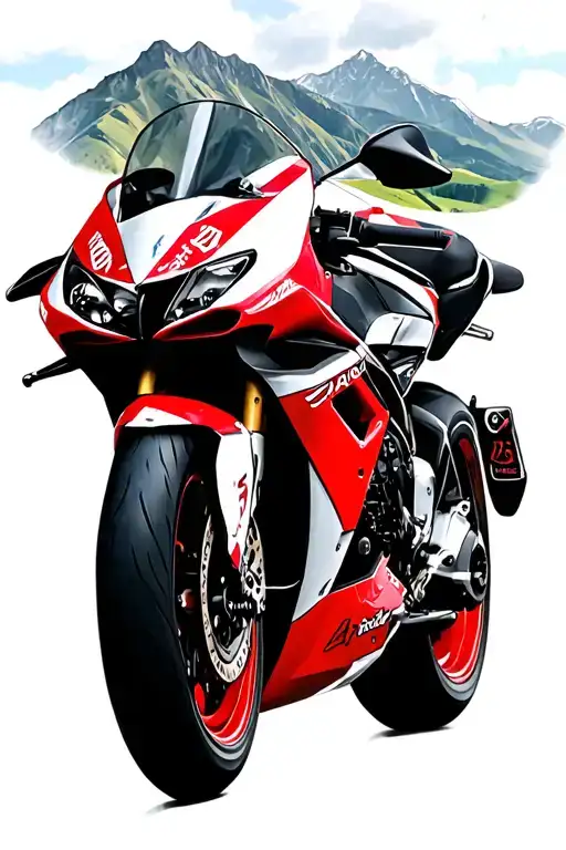 Aprilia RSV4RF in South Tyrol in the mountains tattoo design idea