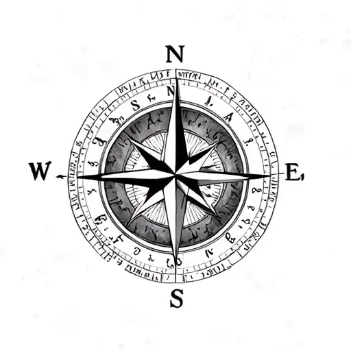 Family Compass tattoo design idea