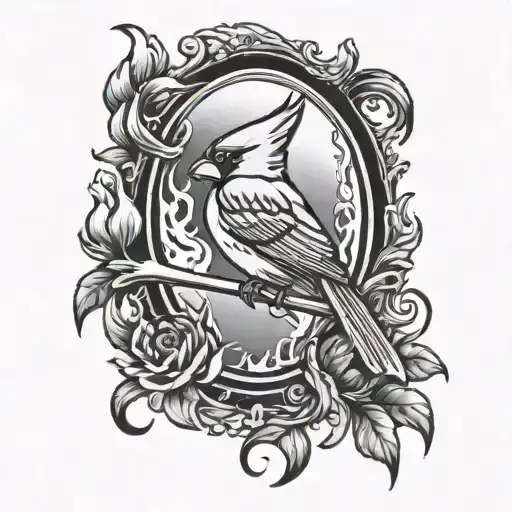 St louis Cardinals, Blues with Arch on Fire tattoo design idea