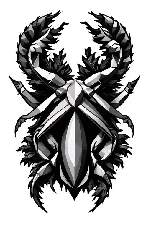 Zodiac sign cancer geometric design tattoo design idea