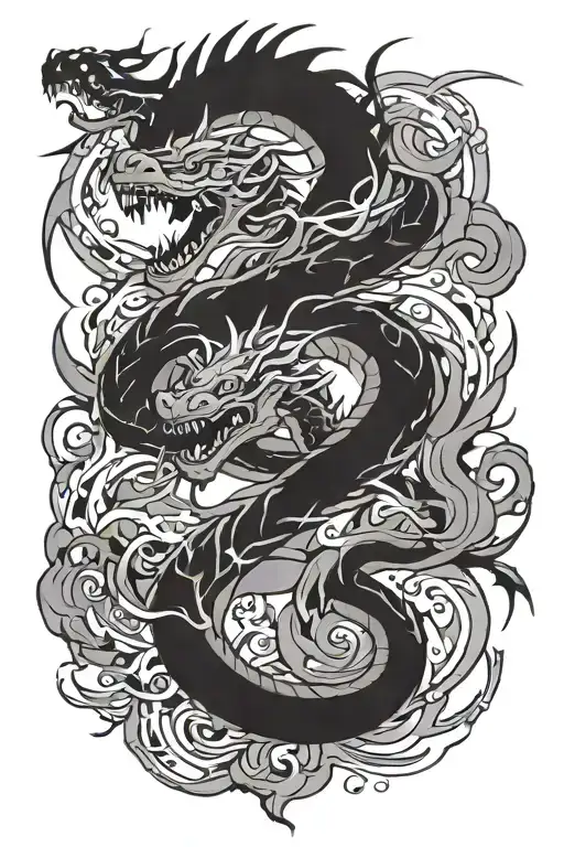 Avatar the last airbender dragon dance inspired tattoo tattoo design idea