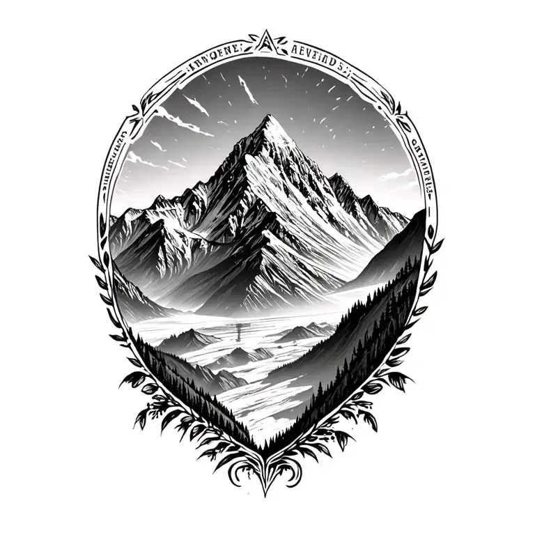 adventure mountains perspective change tattoo design idea