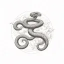 snake clouds tattoo design idea