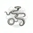 snake clouds tattoo design idea