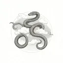 snake clouds tattoo design idea
