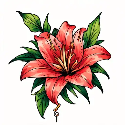 viking sleeve tattoo featuring a lilly which should be located on the back of the bicep tattoo design idea