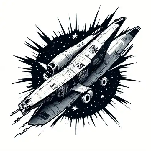 NASA X-43 tattoo with shock waves tattoo design idea