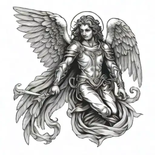 arch angel michael tattoo design idea
