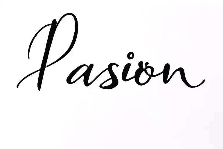 word'Passion'written tattoo design idea