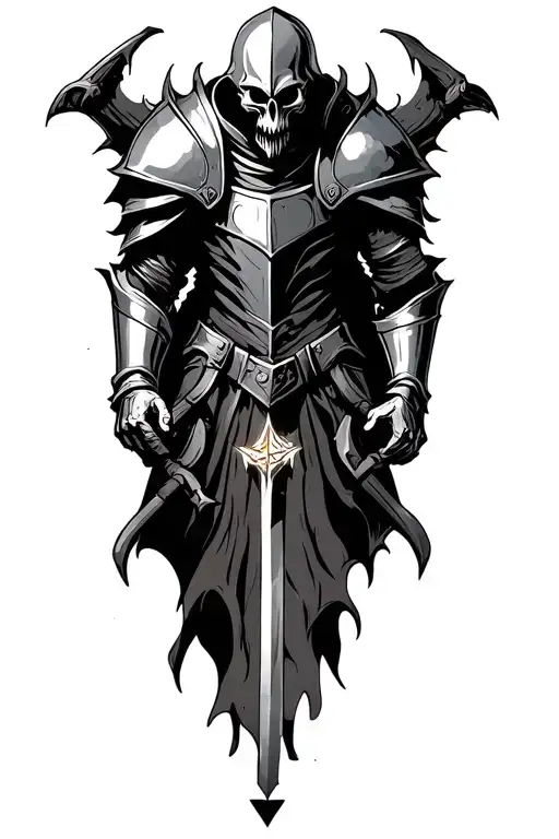 "HOLLOW" undead knight rest next bonfire dark souls tattoo design idea