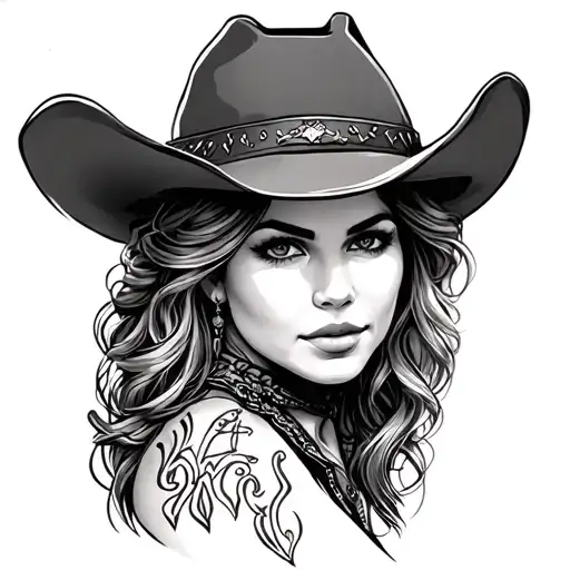 Cowgirl tattoo design idea