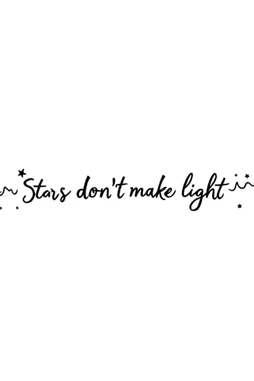 ""Stars don’t make light&nbsp;»" waves stars forming the shape tattoo design idea