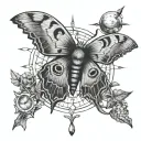 Moth, antlers and moon phases tattoo design idea