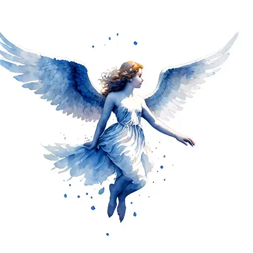 Angel falling tattoo design idea