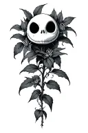 zero from nightmare before Christmas with deadly nightshade plant intertwined tattoo design idea