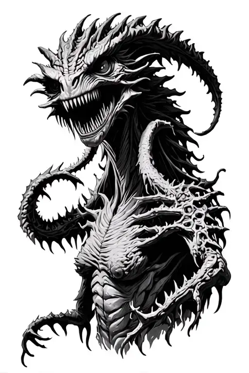 easy stranger things demogorgon tattoo tattoo design idea