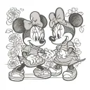 Minnie mouse and whinnie the pooh tattoo design idea