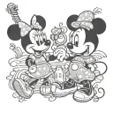 Minnie mouse and whinnie the pooh tattoo design idea