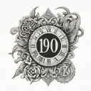 1990 Roman Numerals tattoo design idea