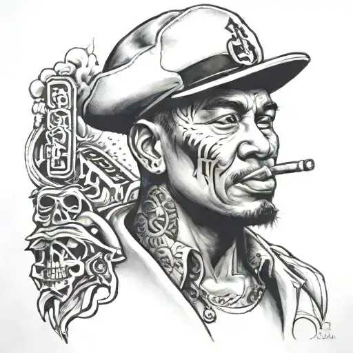 Ortiz gangster tattoo design idea