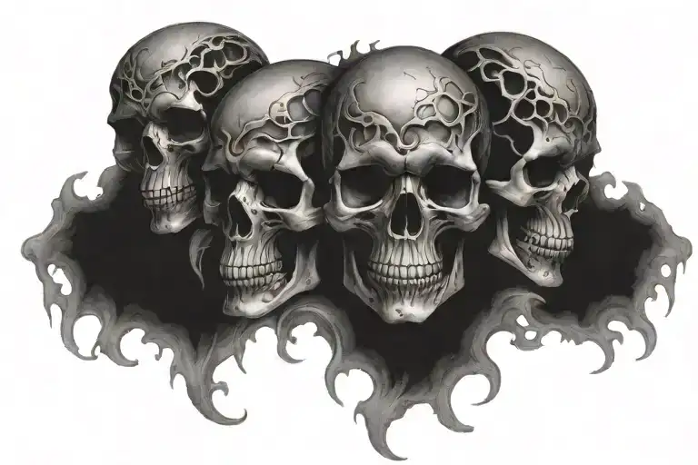 Skull made of Souls  tattoo design idea