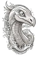 lugia pokemon face close up with water in the background tattoo design idea