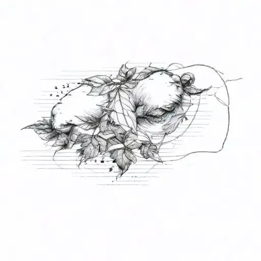 dog nose print tattoo with leaves  tattoo design idea