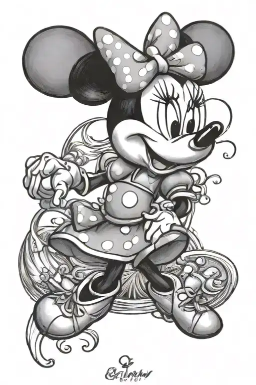 Minnie mouse transformed tattoo design idea