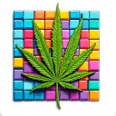 marijuana leaf made from Tetris blocks tattoo design idea