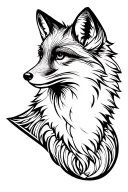 fox full body tattoo design idea