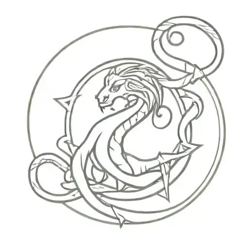 sigil of Lilith and the snake tattoo design idea