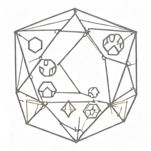 paw print with dungeons and dragons d20 dice tattoo design idea