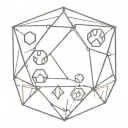 paw print with dungeons and dragons d20 dice tattoo design idea