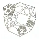 paw print with dungeons and dragons d20 dice tattoo design idea