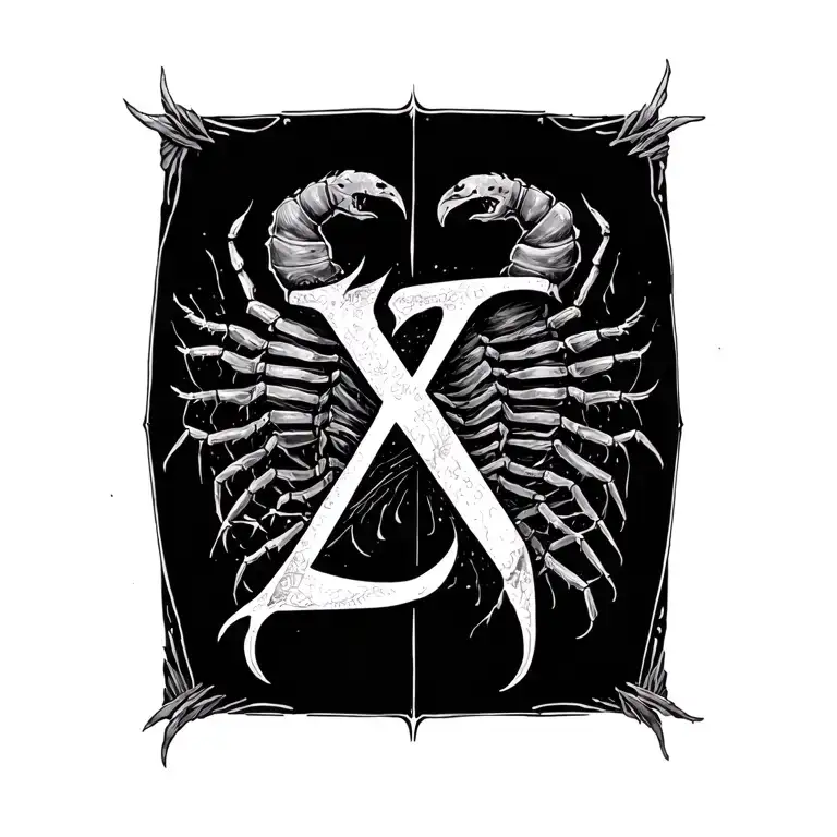 October and November scorpios, letters Z and X, daughters tattoo design idea