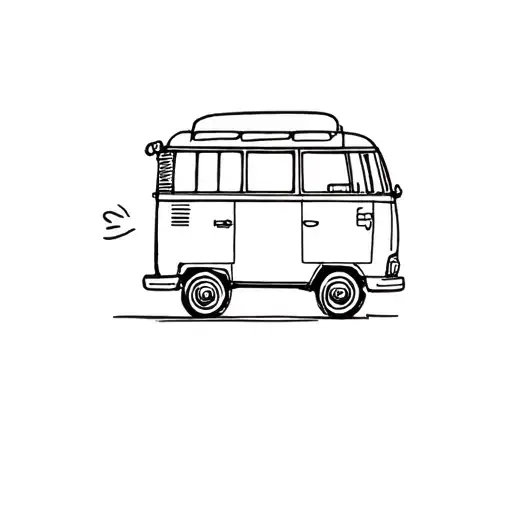 Campervan tattoo design idea